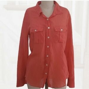 J.CREW Factory The Perfect Shirt Cotton Silk Blend  Size Medium